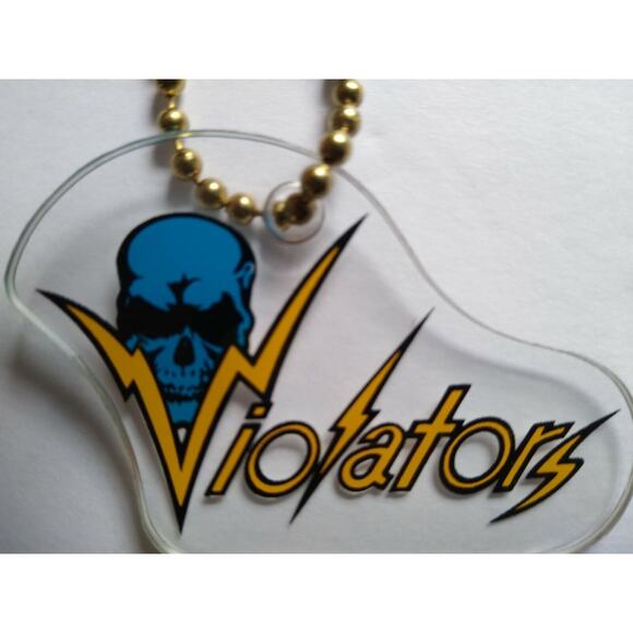 Rollergames Violators Pinball Keychain Roller Derby Sports Team Skull Vintage - Picture 2 of 4